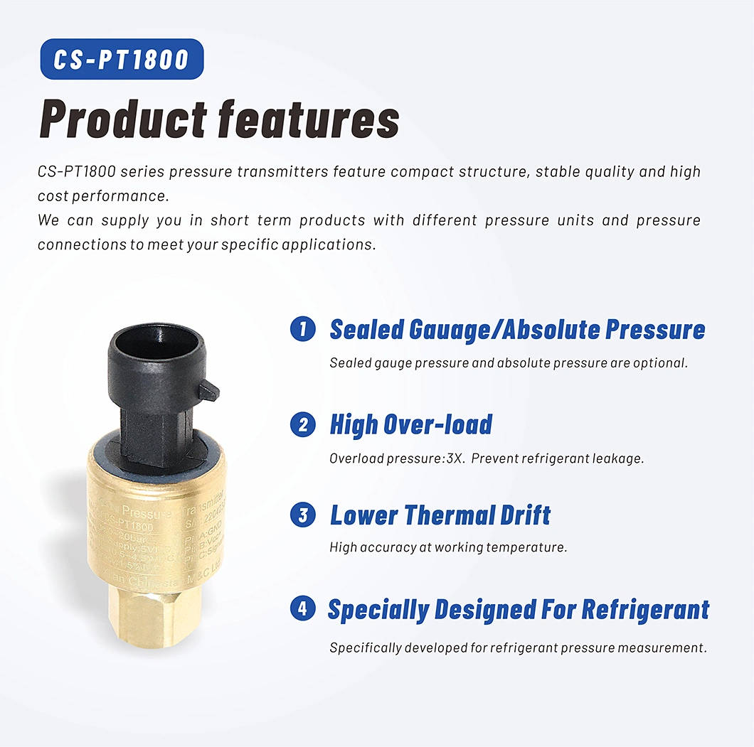 Air Conditioner Pressure Transmitter for Refrigeration Industry with CE Certificate