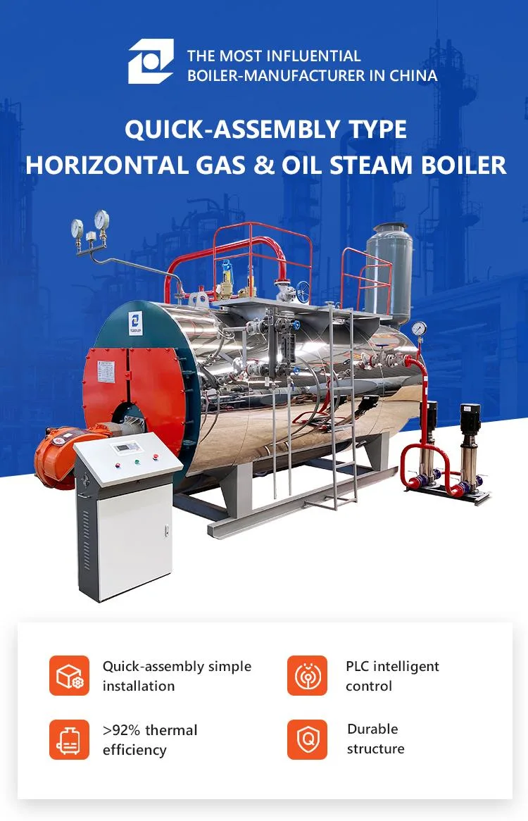 China Boiler 0.5 - 10ton Natural Gas GLP LPG Diesel Bunker Fuel Oil Fired Steam Boiler Price